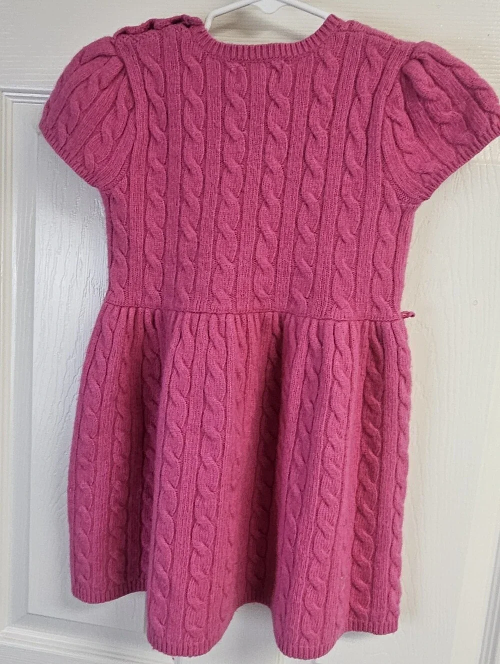 Ralph Lauren Girls' Wool Cable Knit Pink Dress Size 6